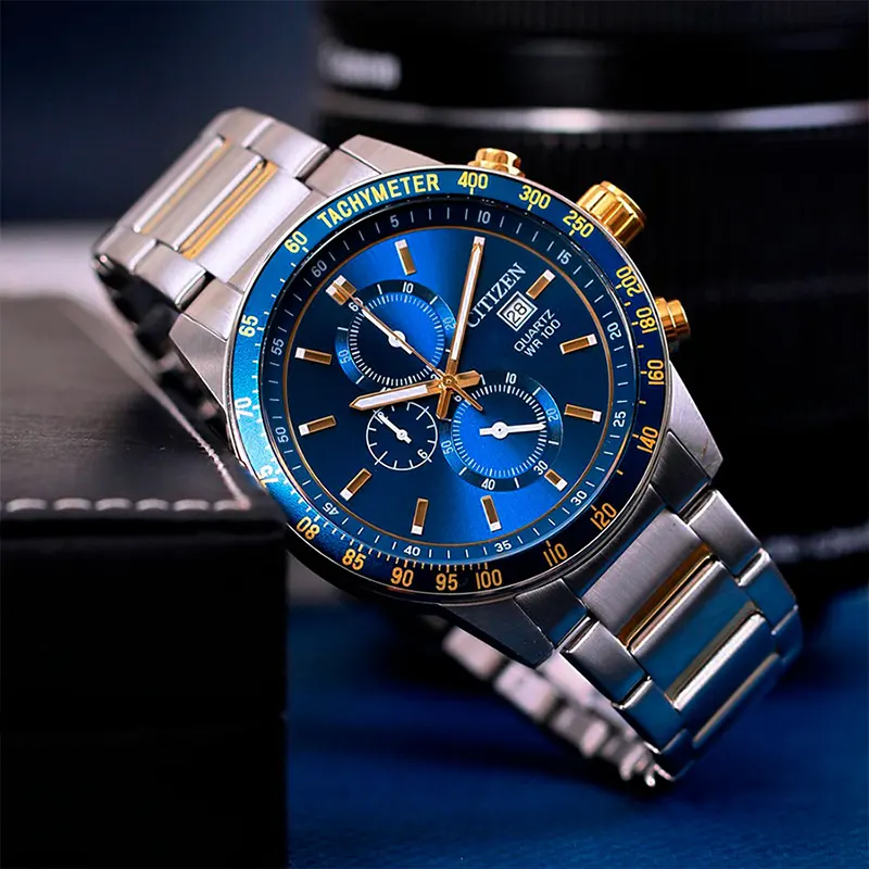 Citizen Chronograph Tachymeter Bezel Blue Dial Men's WAtch- AN3684-59L